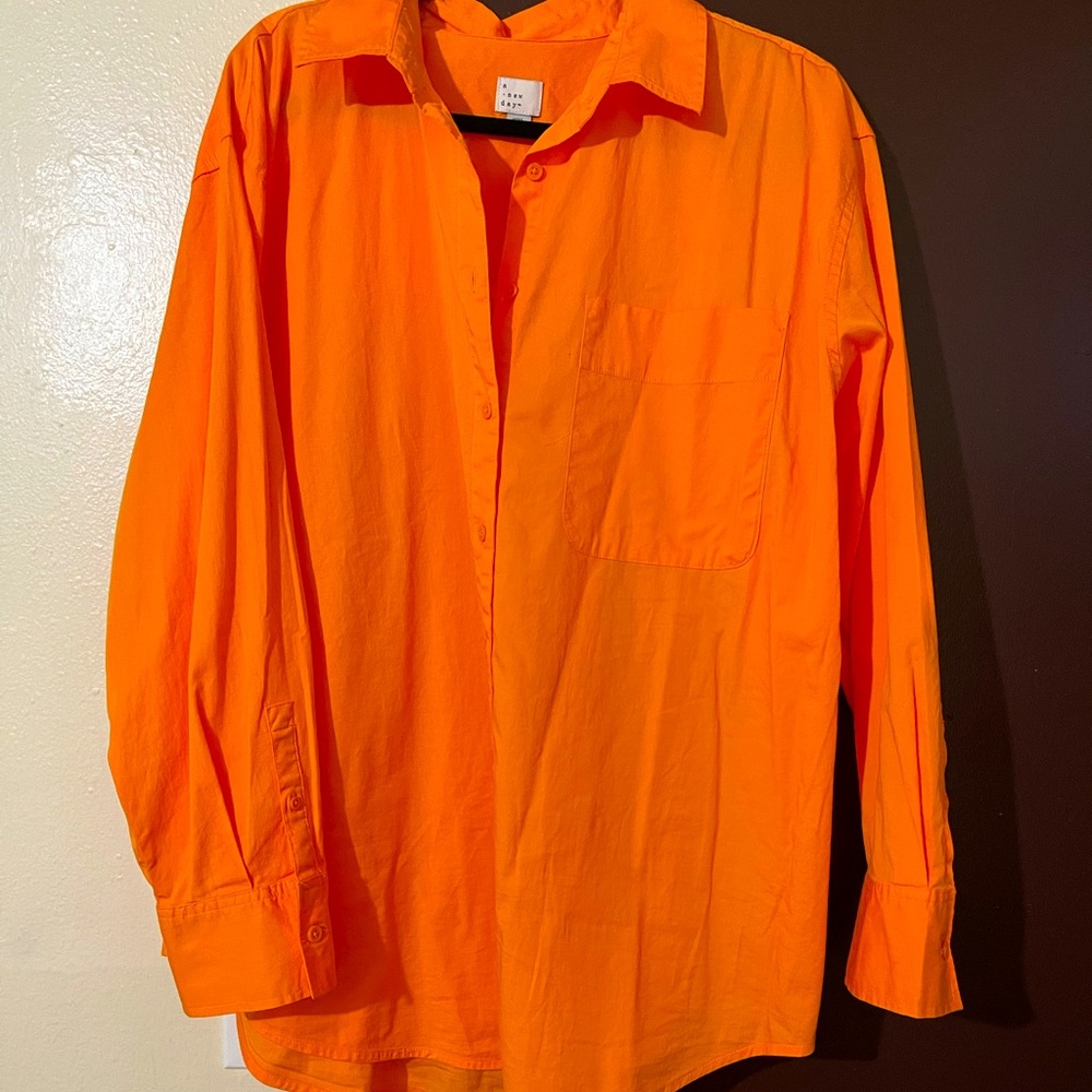 a new day: plus size long sleeve button down blouse